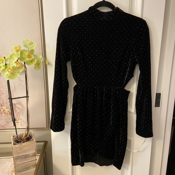 Black Velvet and Diamond Dress - Picture 1 of 10